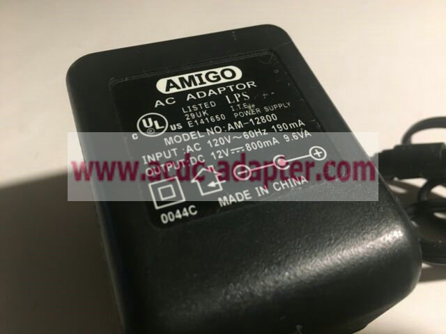 New original Amigo 12V 800mA AM-12800 AC to DC Adapter wall charger - Click Image to Close